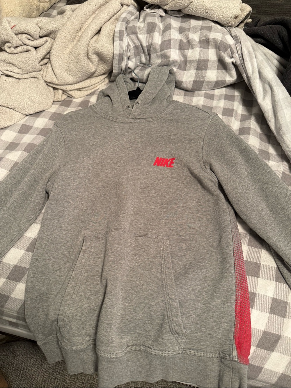 Nike Women’s Gray Hoodie with Red/Pink Logo